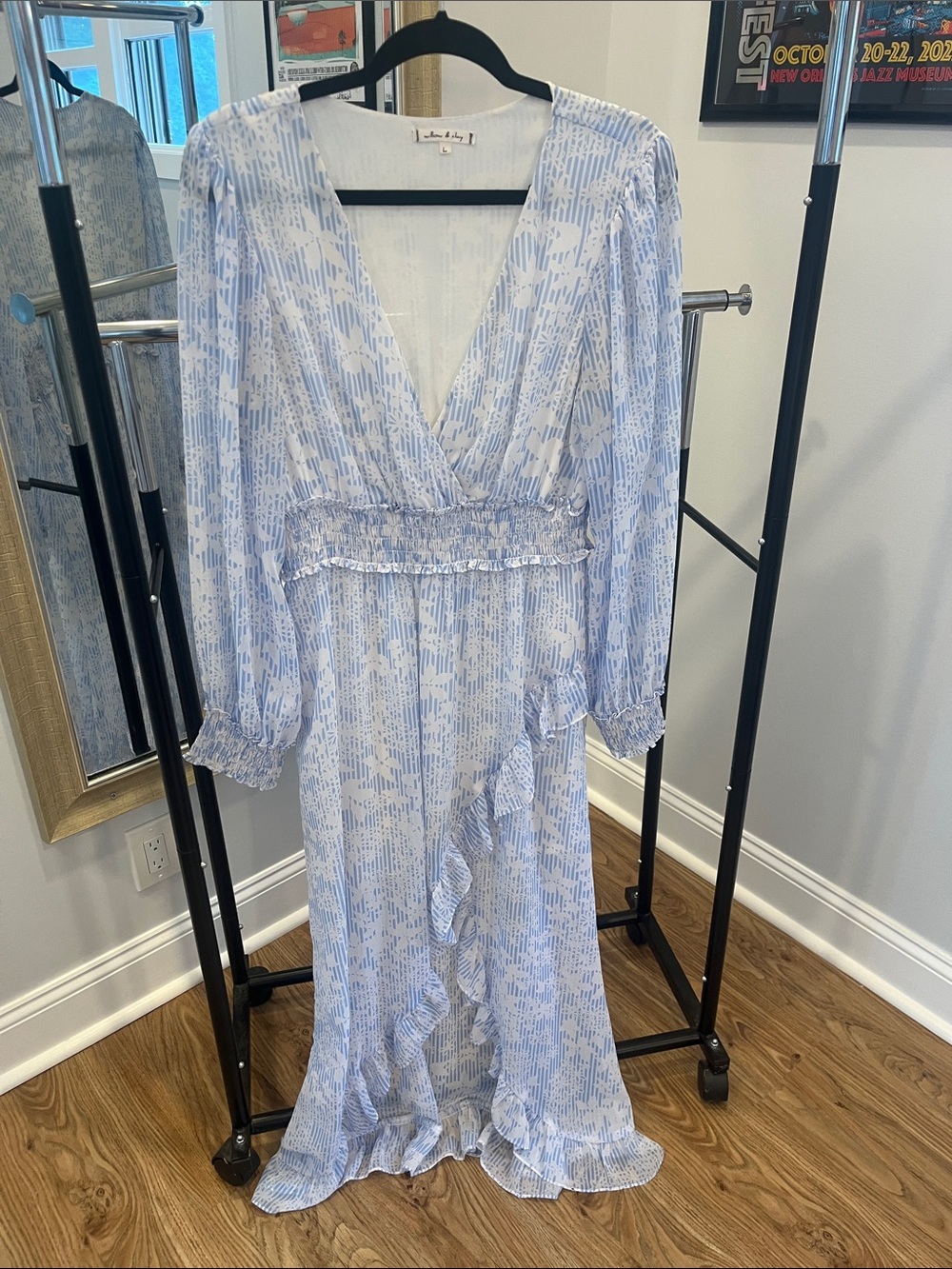 Floral Printed Wrap Hi Lo Dress